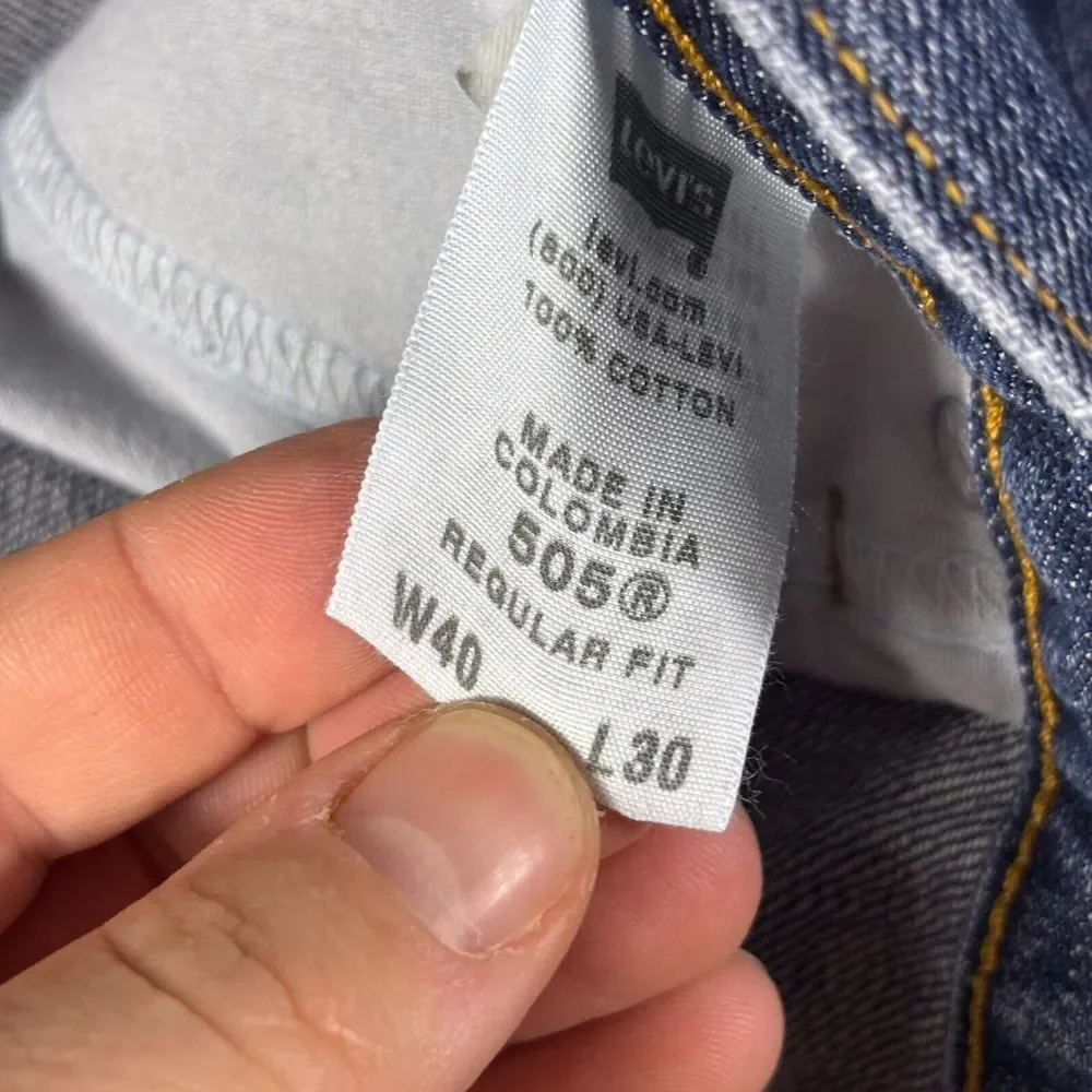 Levi's Regular Fit 40x30 Classic Blue Denim Jeans 505 Straight Leg Casual Wear‎